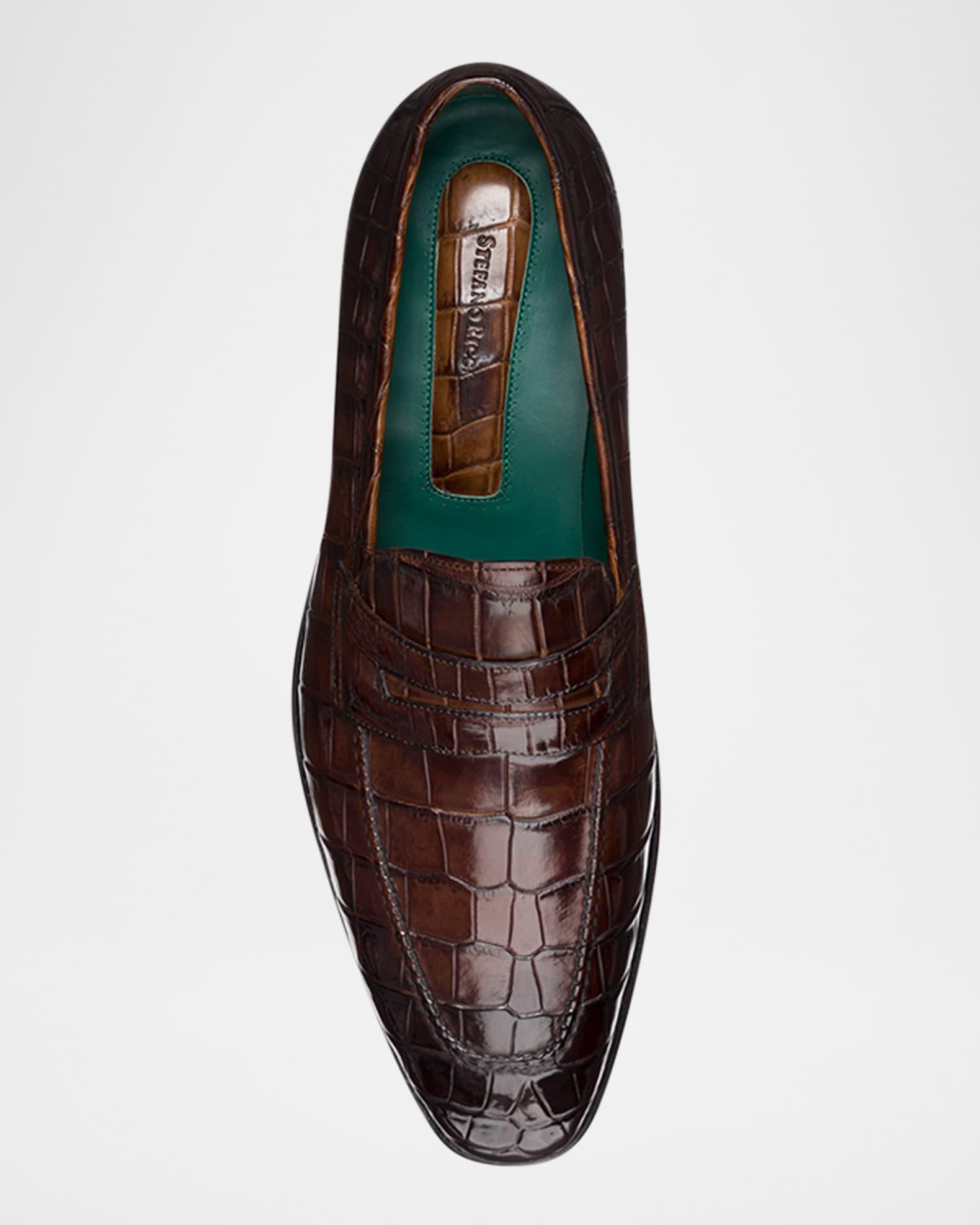 Men's Crocodile Leather Loafers Product Image