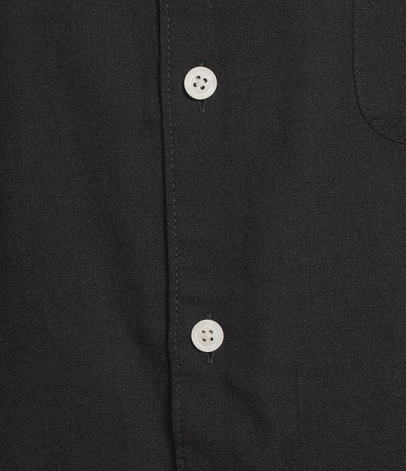 Caribbean Big & Tall Solid Short Sleeve Linen Blend Woven Shirt Product Image