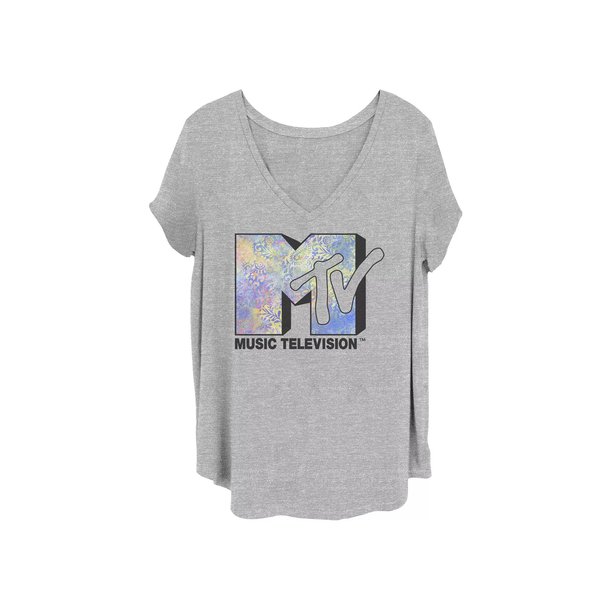 Juniors Plus Size MTV Logo Tee, Girls Grey Gray Product Image