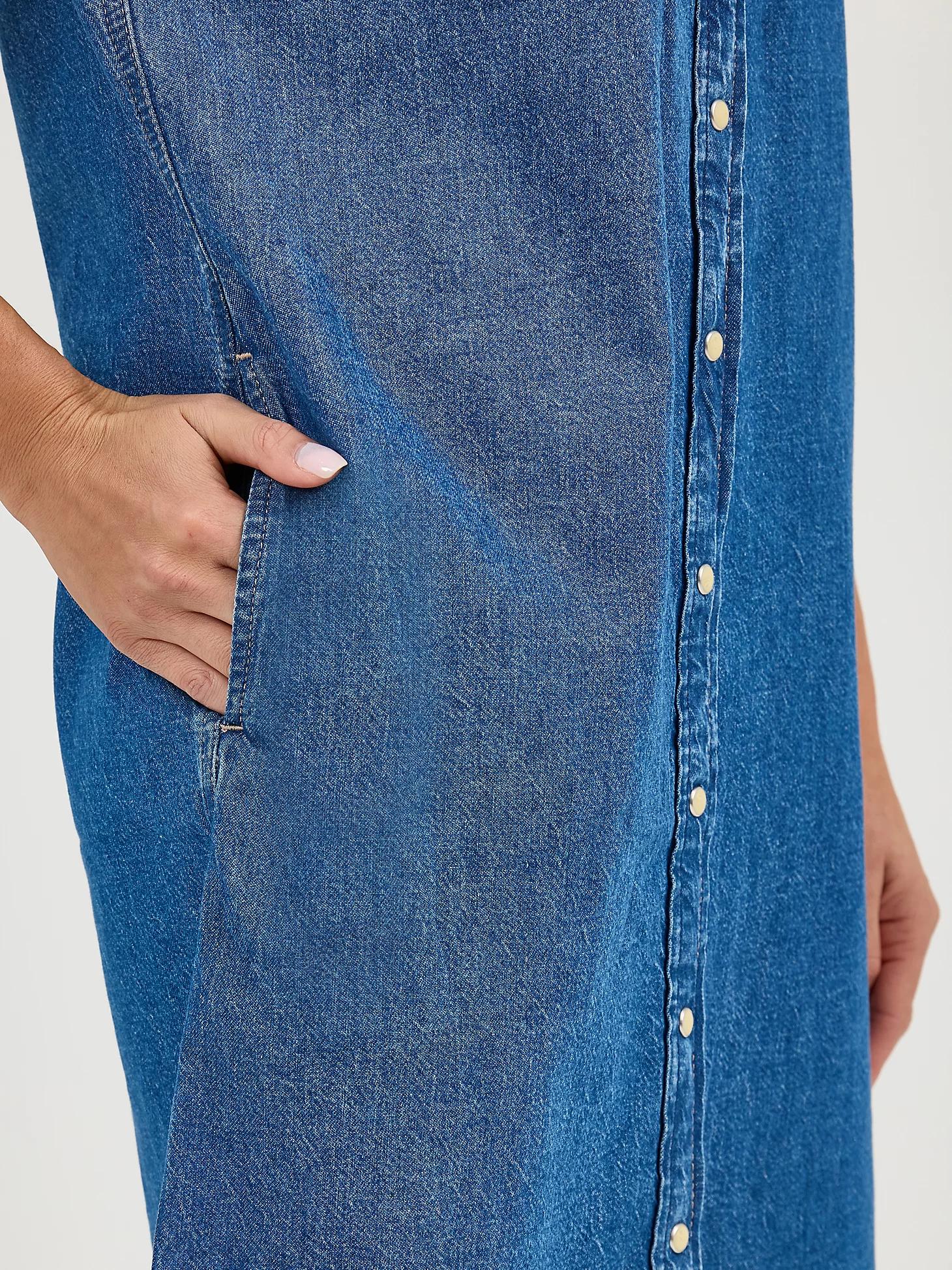 Women's Short Sleeve Western Denim Button Down Dress | Women's Skirts & Dresses | Lee® Product Image