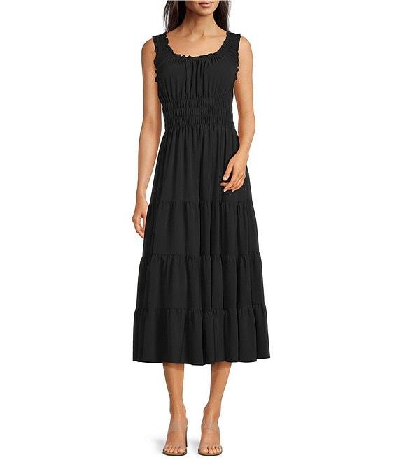 Alex Marie Bentley Pebble Crepe Scoop Neck Sleeveless Maxi Dress Product Image