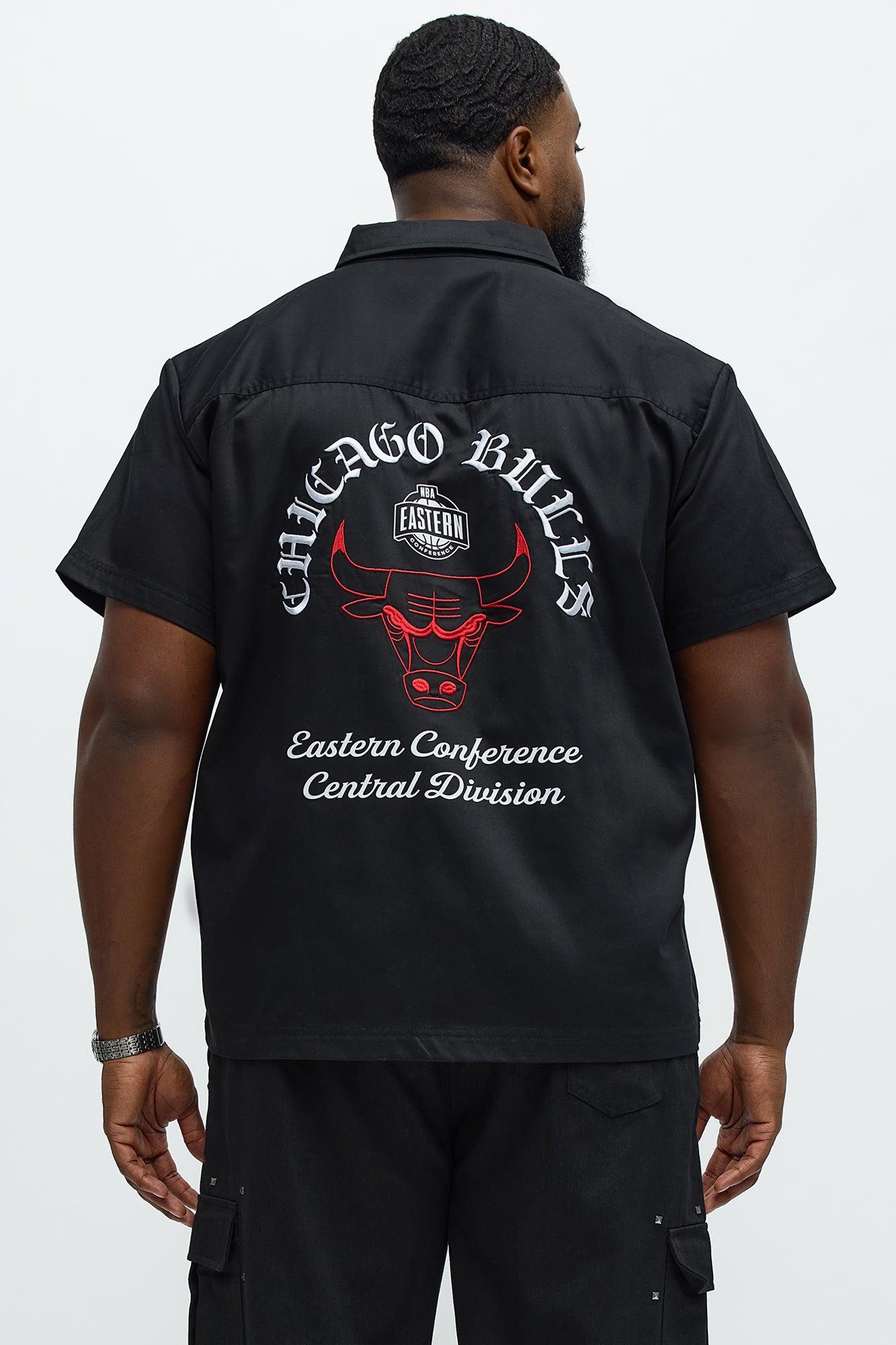 Bulls Regular Fit Button Up Shirt - Black Male Product Image