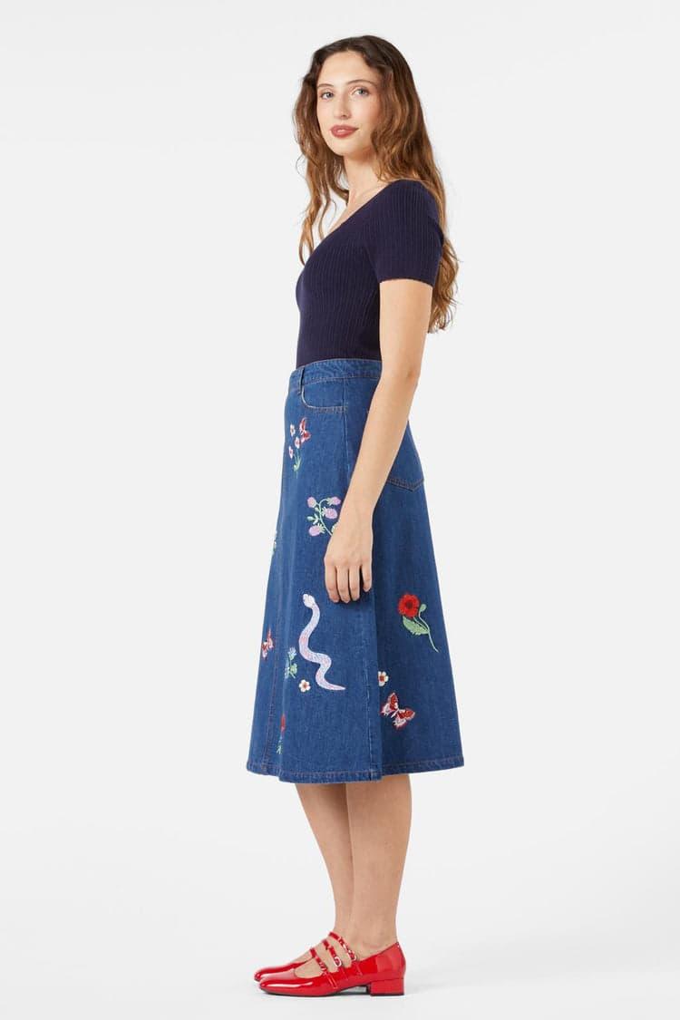 Snake Embroidered Skirt Product Image