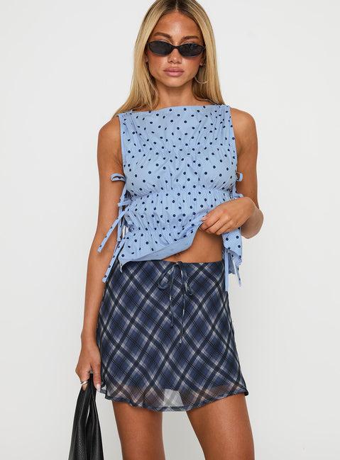 Orellia Mini Skirt Blue Check Product Image