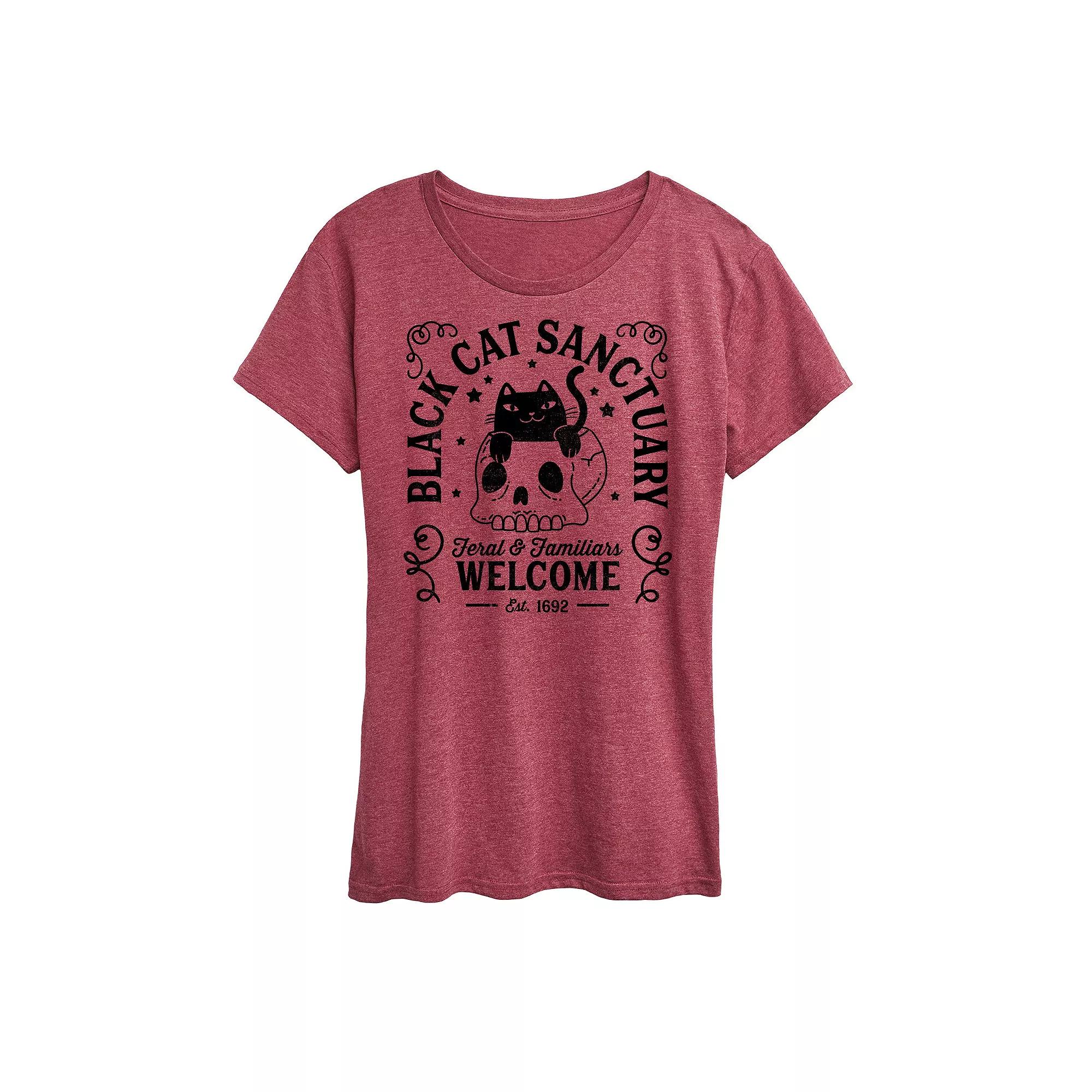 Women's Black Cat Sanctuary Graphic Tee,  Product Image