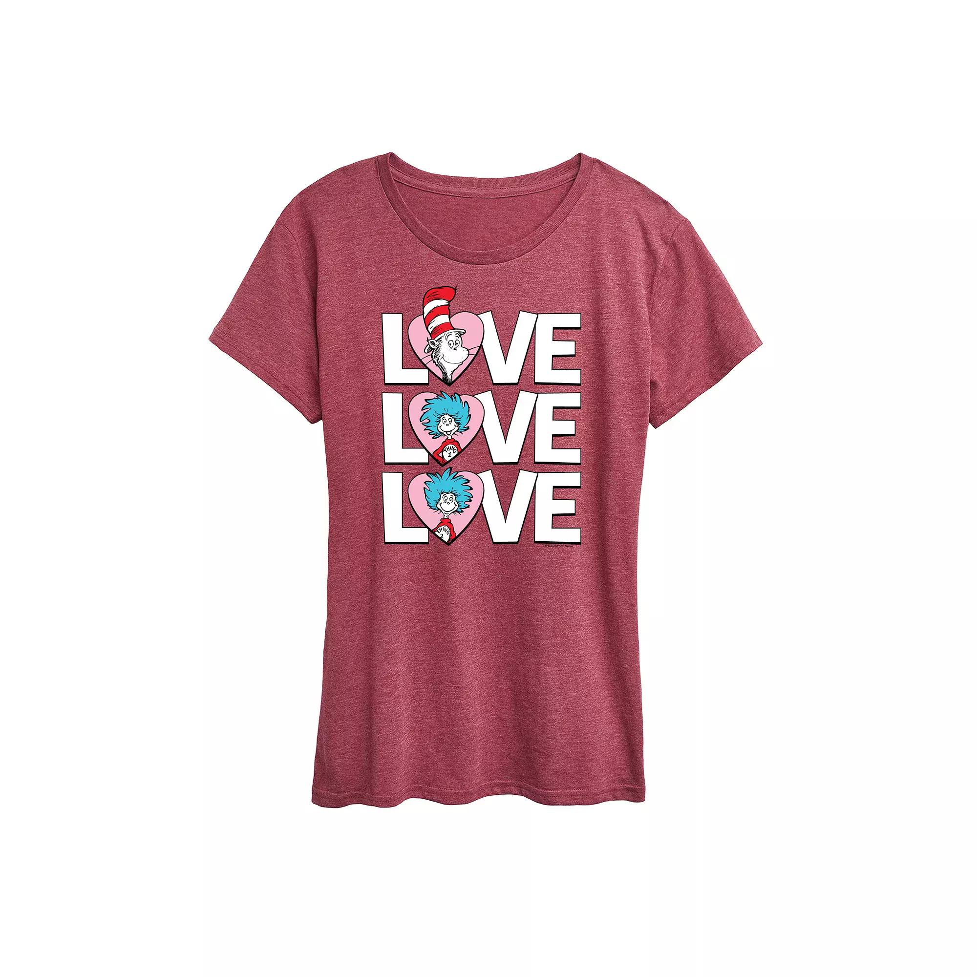 Women's Dr. Seuss Love Stacked Graphic Tee,  Product Image