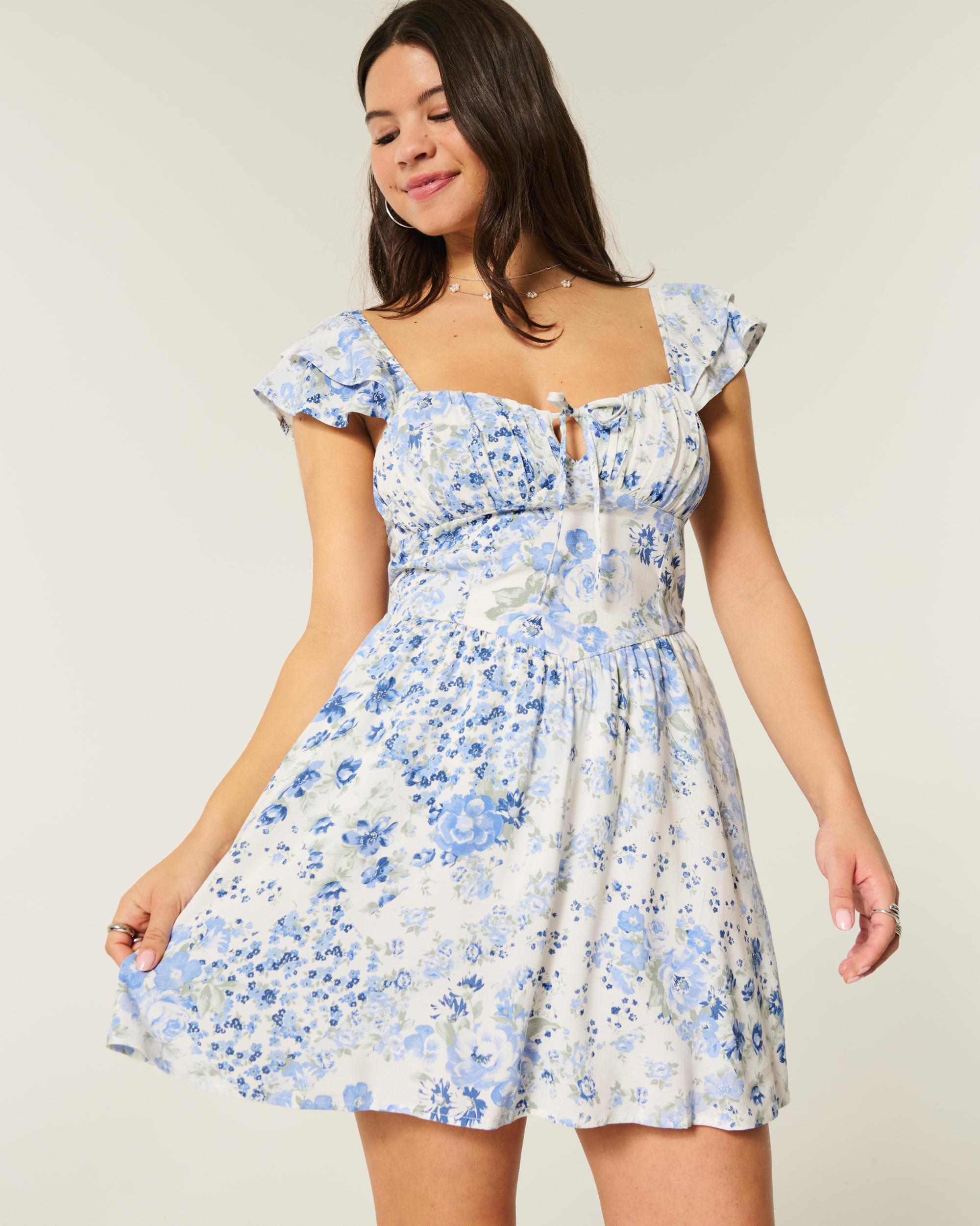 Flutter Sleeve V-Waist Mini Dress Product Image