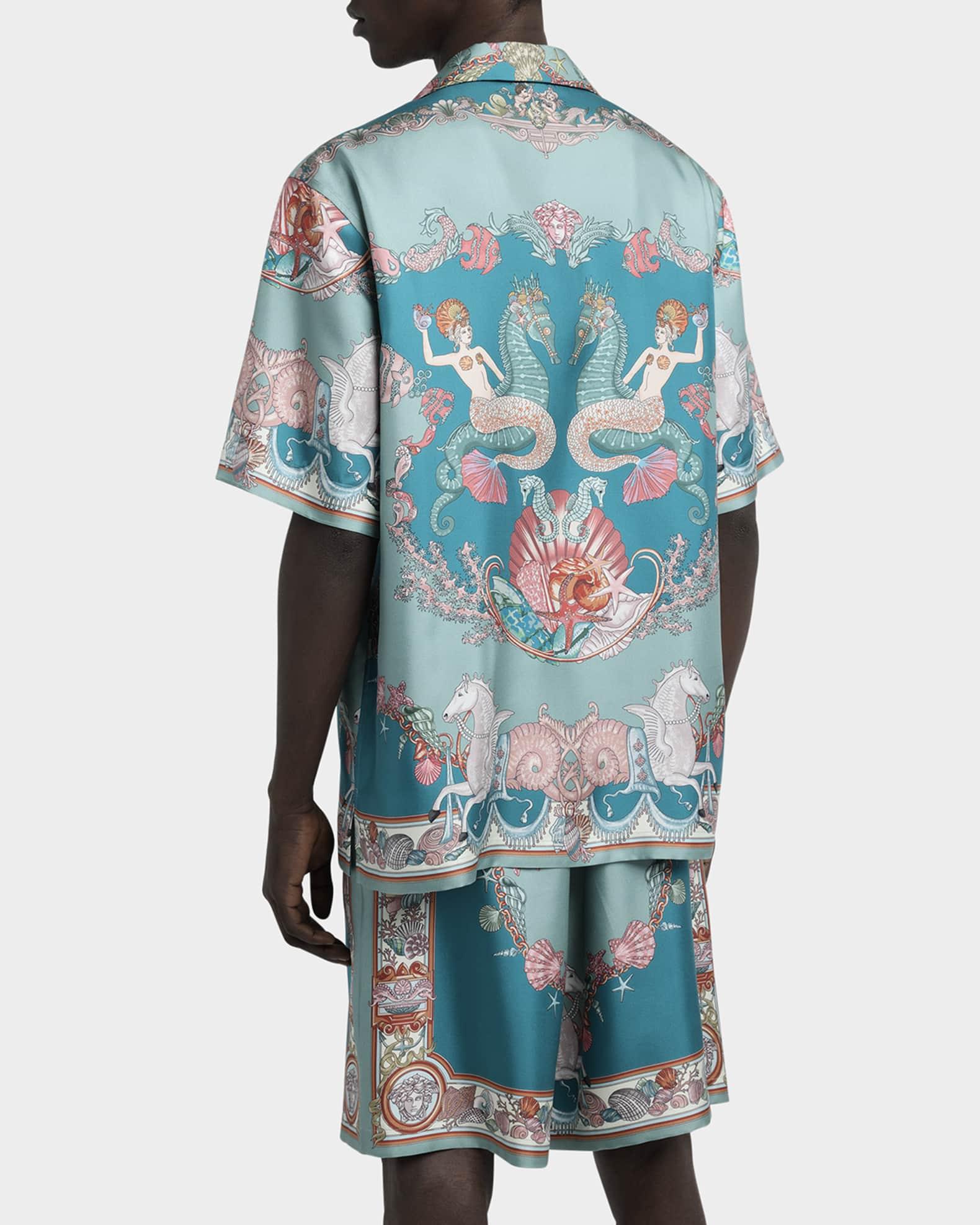 Men's Coral Theater Silk Twill Camp Shirt Product Image