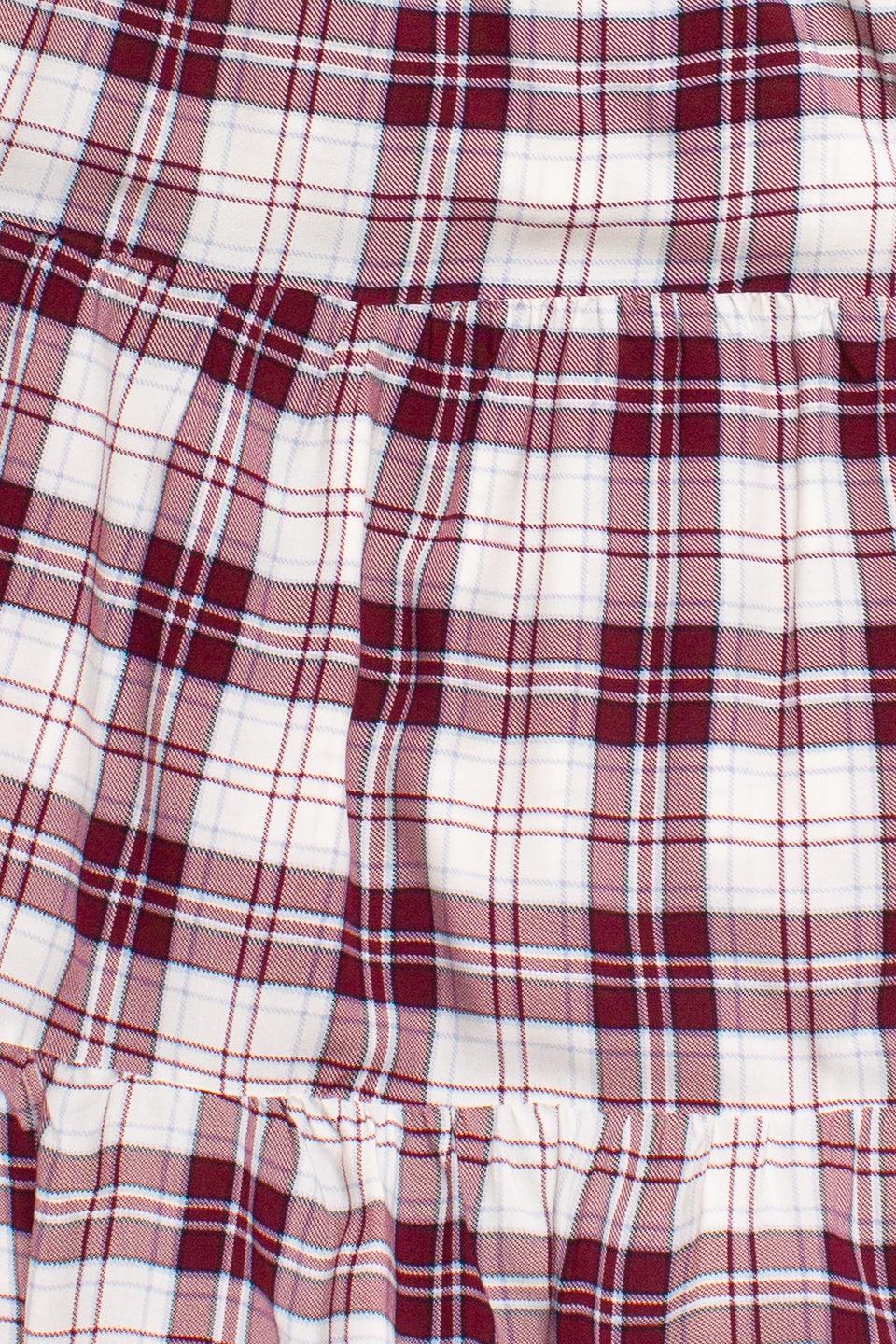 Plaid Tiered Maxi Skirt Product Image