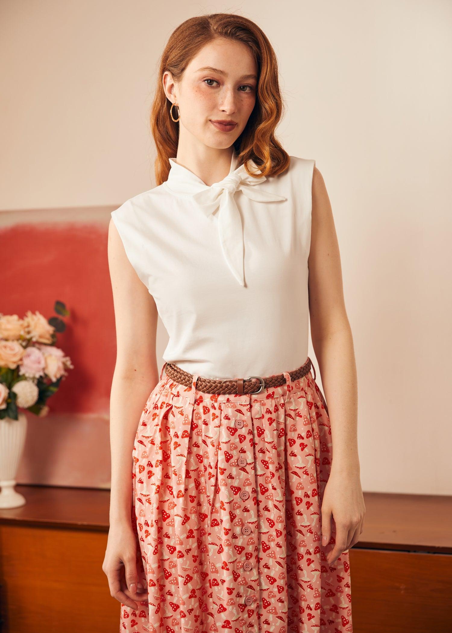 Retro Rendezvous Tie-Neck Top Product Image