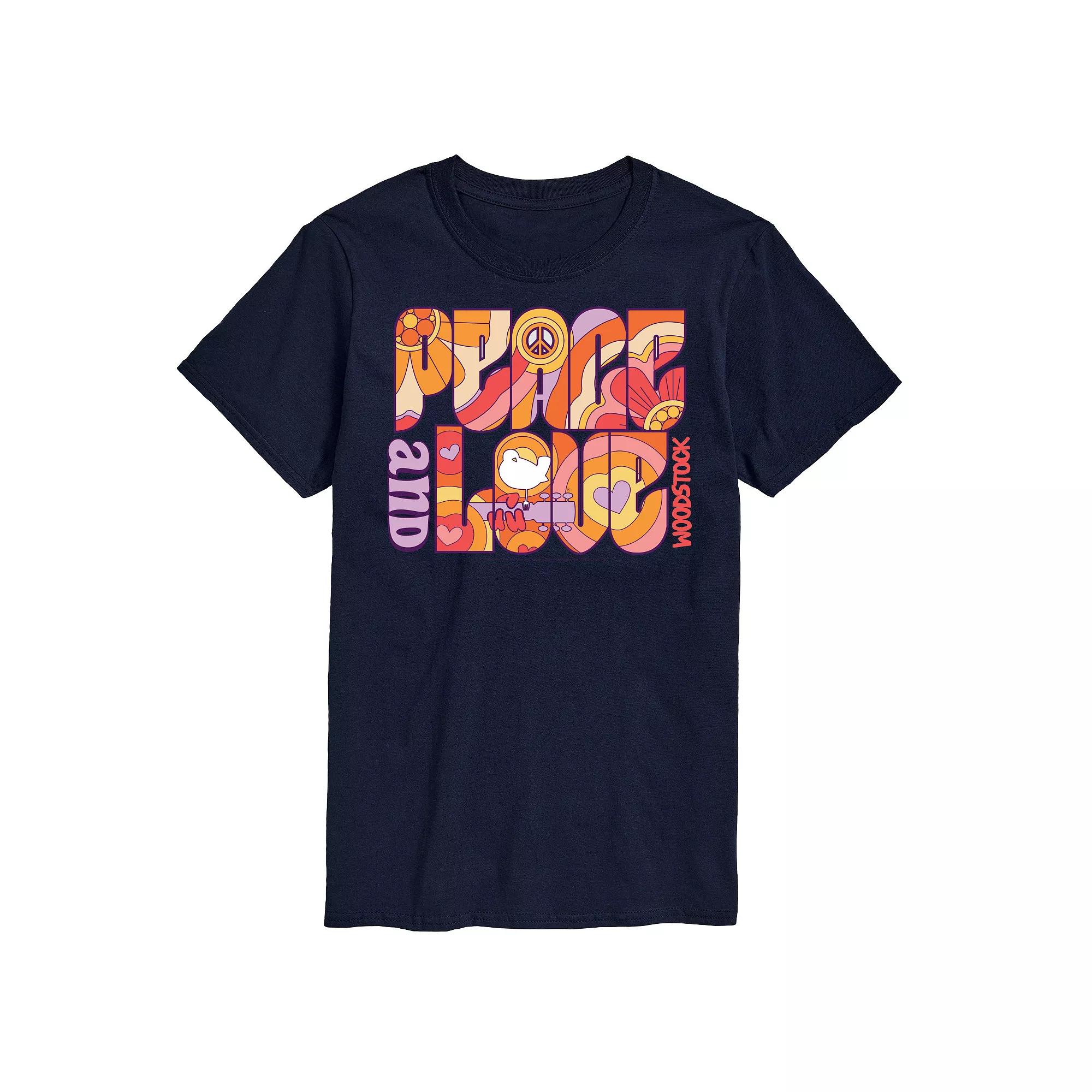 Men's Woodstock Peace And Love Graphic Tee,  Product Image