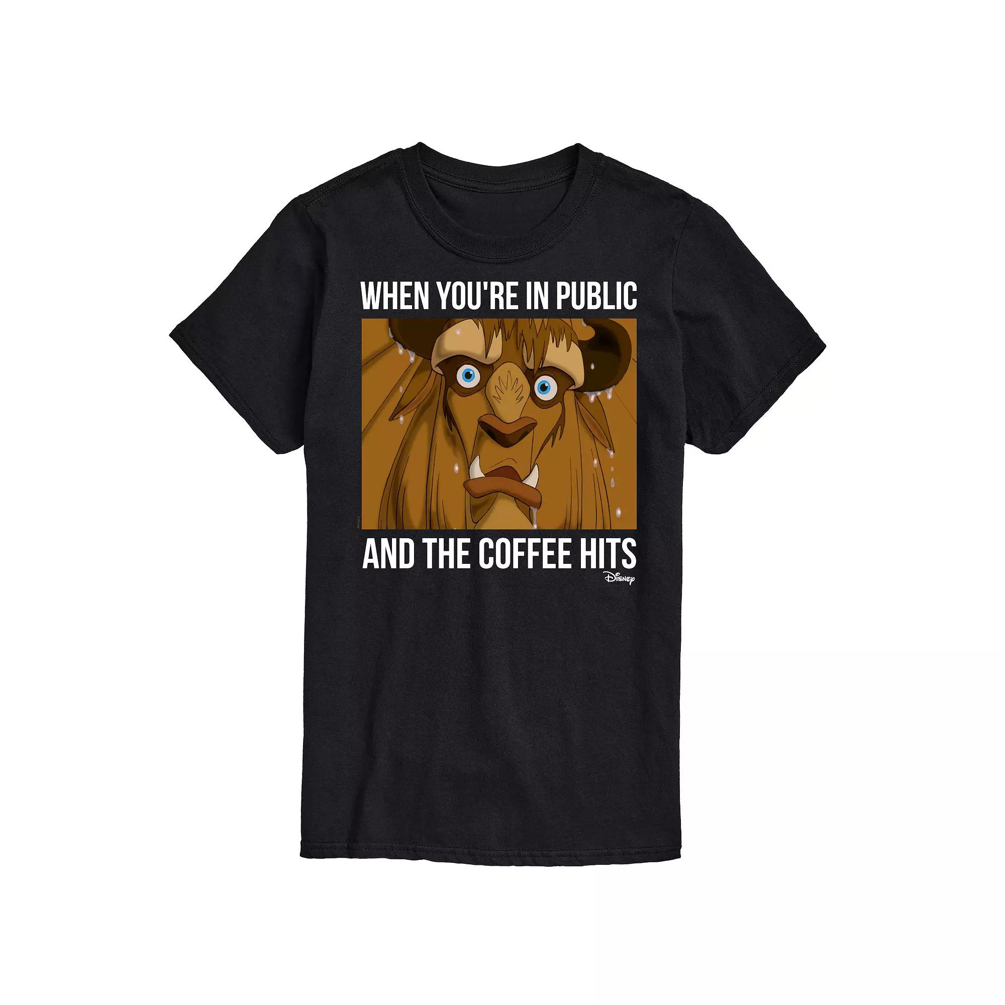 Disney Princess Big & Tall Beast When Coffee Hits Graphic Tee, Men's,  Product Image