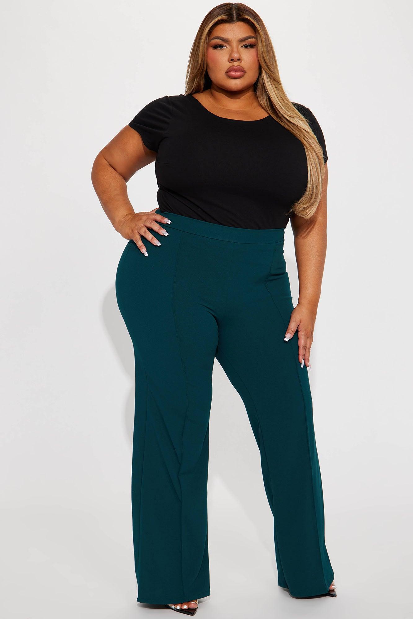Petite Victoria High Waisted Dress Pants - Hunter Green Product Image
