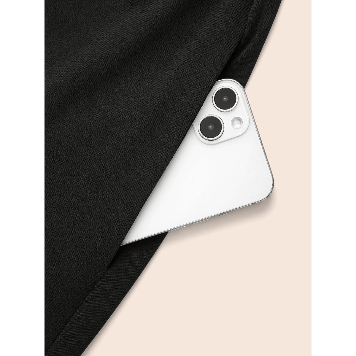 Plus Size V Neck Patchwork Fuzzy Trim Dress Black Women Cocktail Tassels Party Curvy Bloomchic 28/5X Product Image