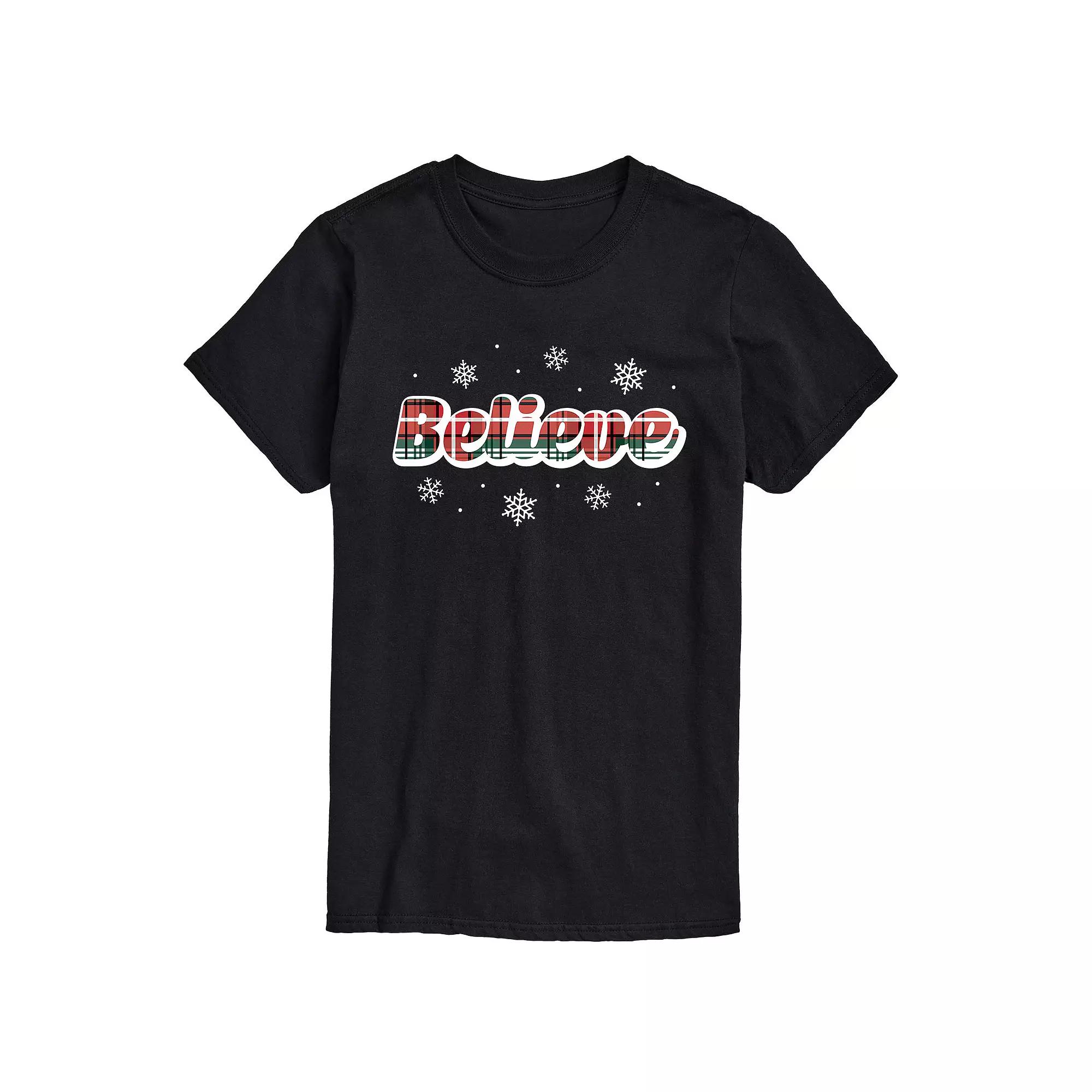Big & Tall Believe Plaid Tee, Men's,  Product Image