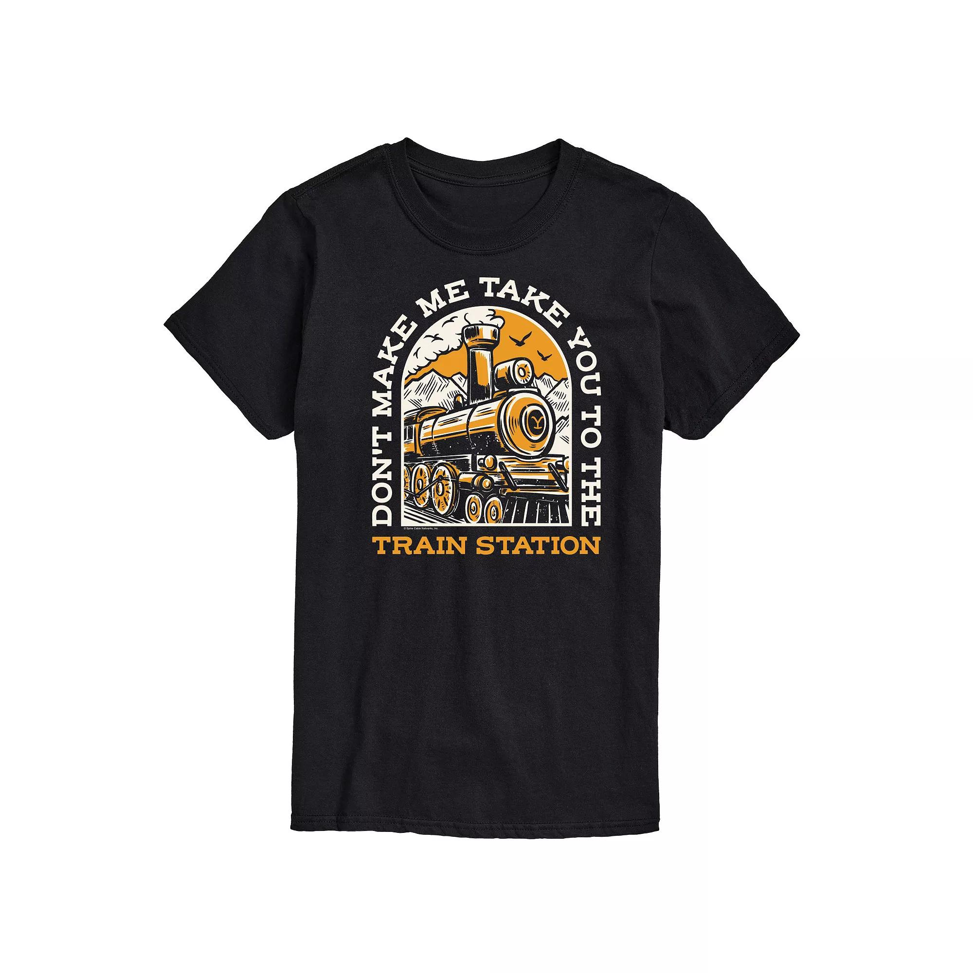 Big & Tall Yellowstone Train Station Graphic Tee, Men's,  Product Image