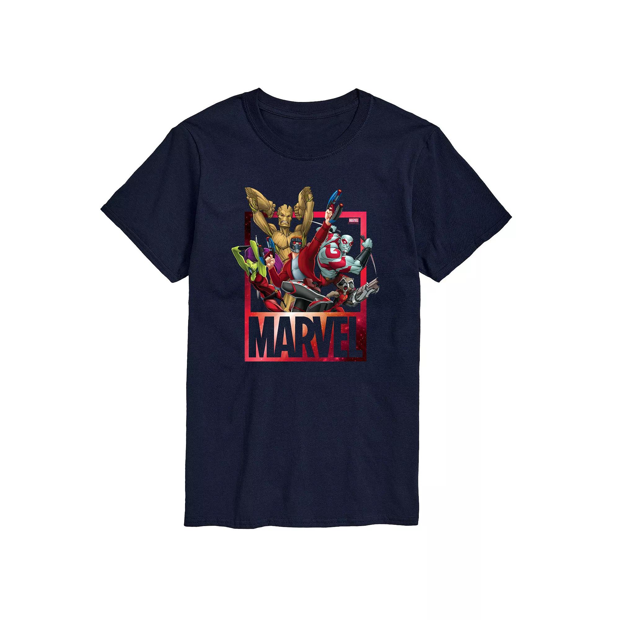 Big & Tall Marvel Guardians Of The Galaxy Group Short Sleeve Graphic Tee, Men's,  Product Image