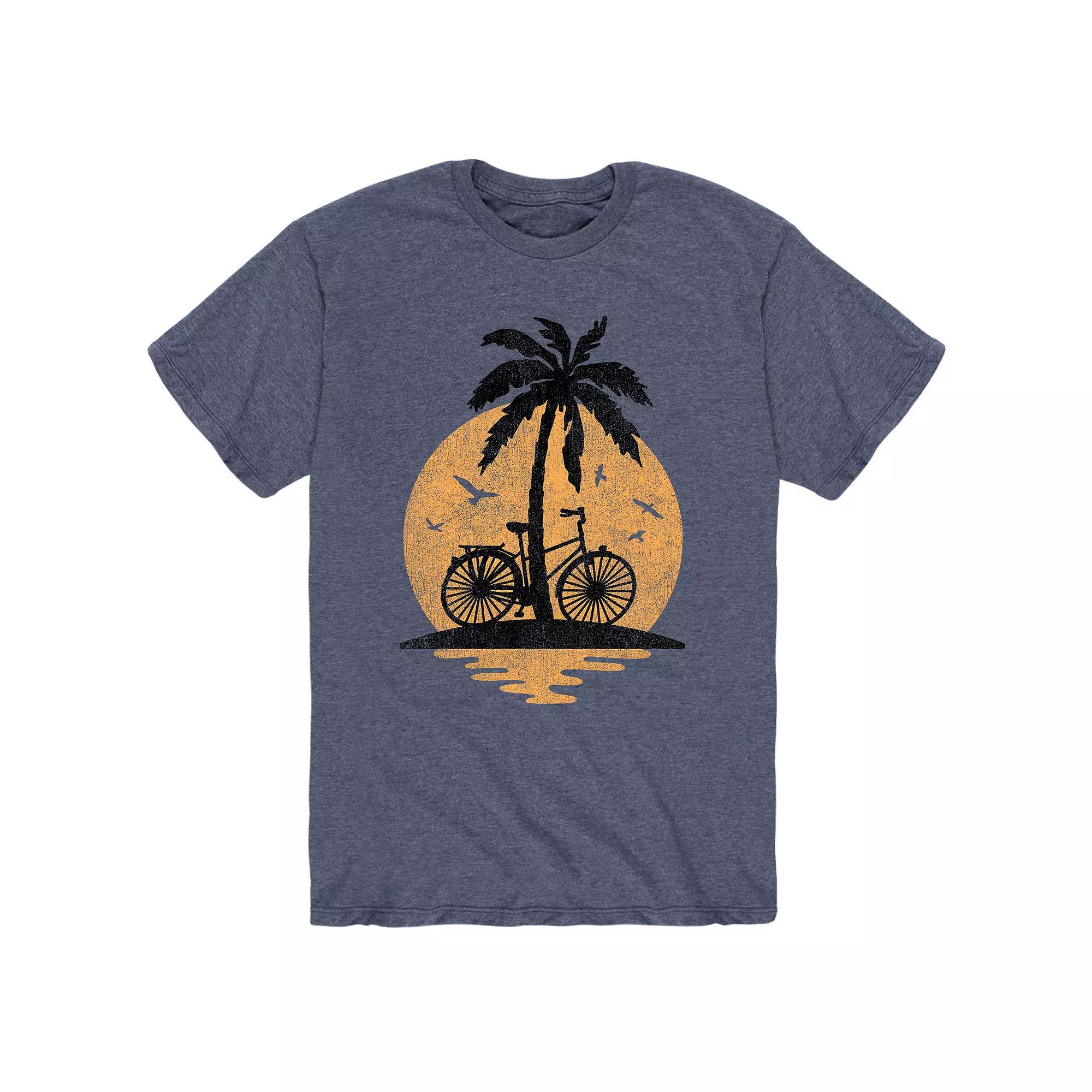 Men's Sunset Palm Tree Bike Tee,  Product Image