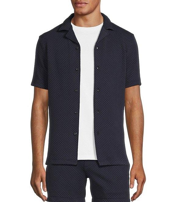 Murano Slim Fit Textured Short Sleeve Woven Camp Shirt Product Image