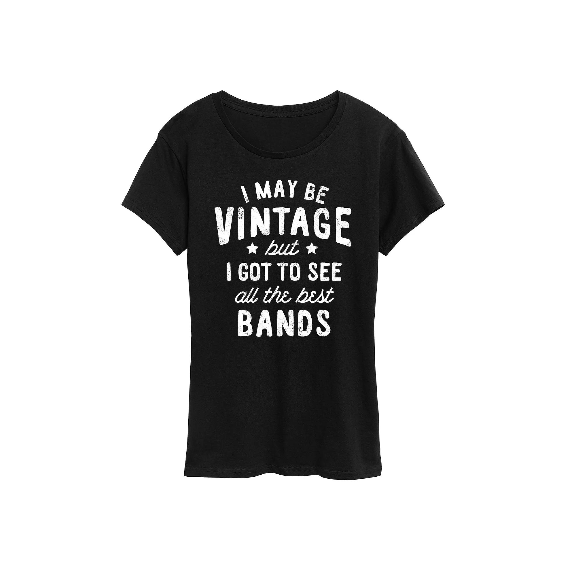 Women's I May Be Vintage Best Bands Graphic Tee,  Product Image