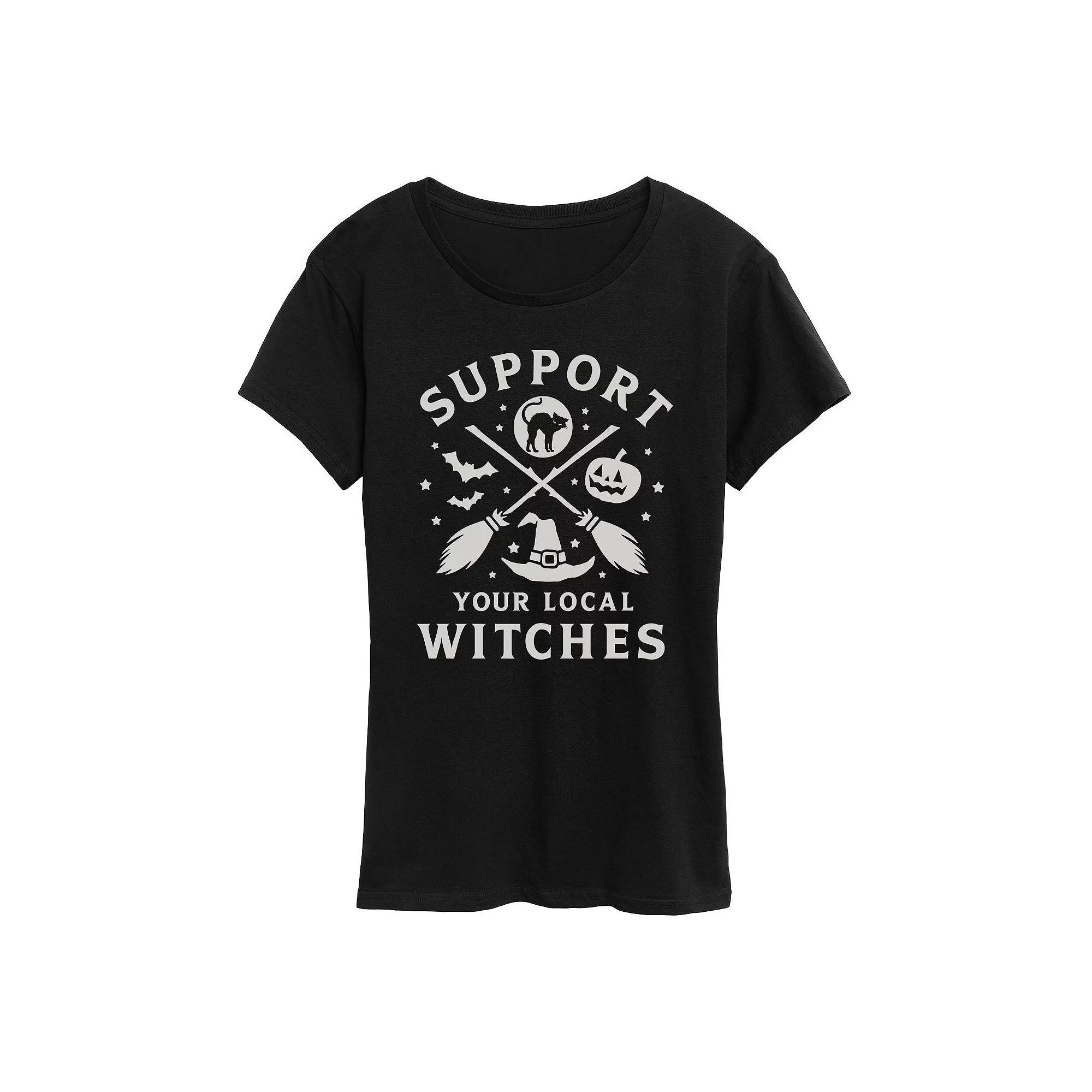 Women's Support Your Local Witches Halloween Tee, Girl's,  Product Image