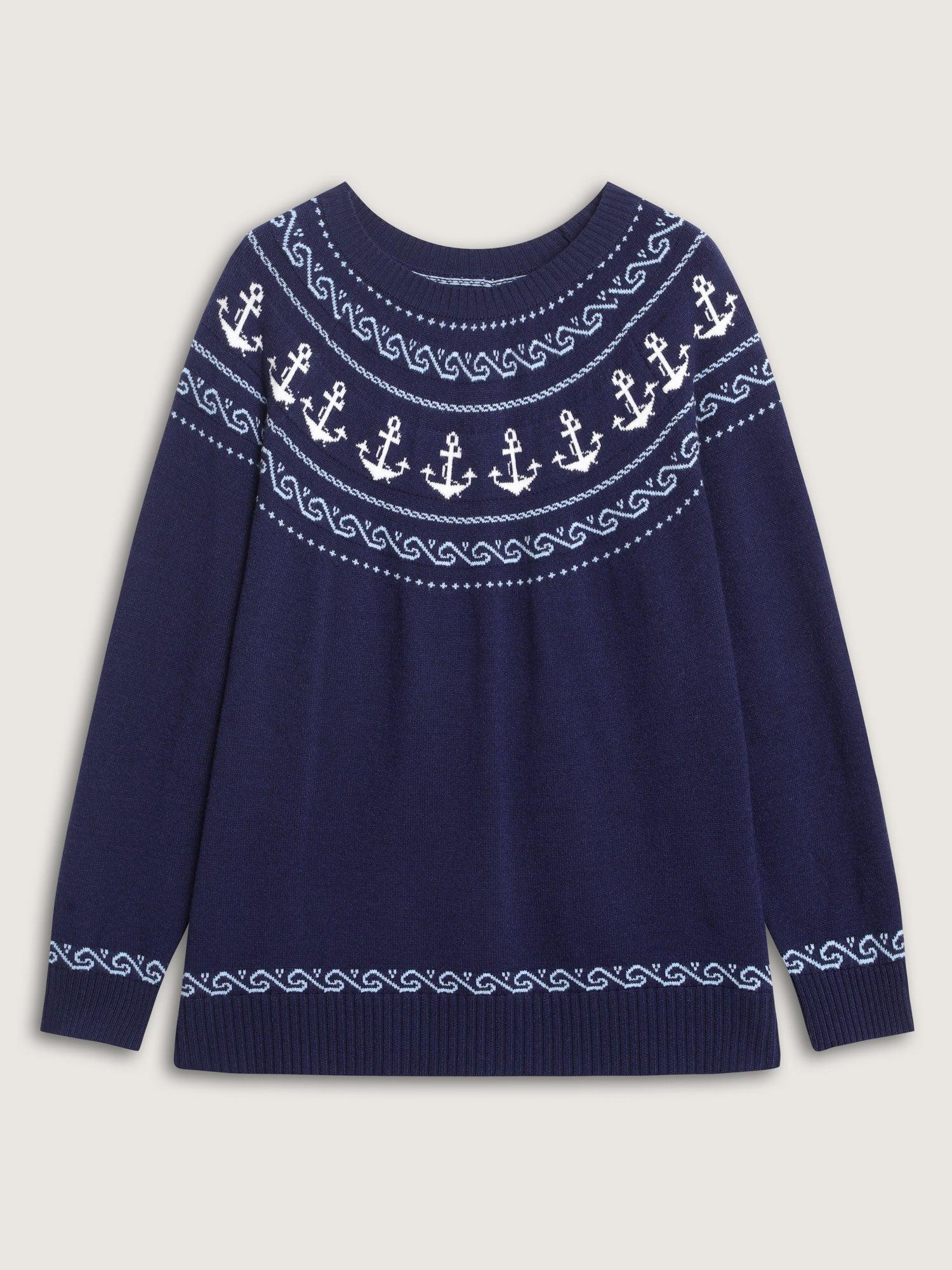 Fair-Isle Nautical Elements Jacquard Pullover Female Product Image