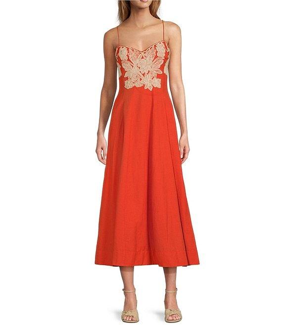 Antonio Melani Aubrey V-Neck Sleeveless A-Line Midi Dress Product Image