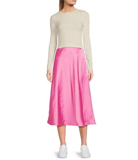 GB Satin Midi Skirt Product Image
