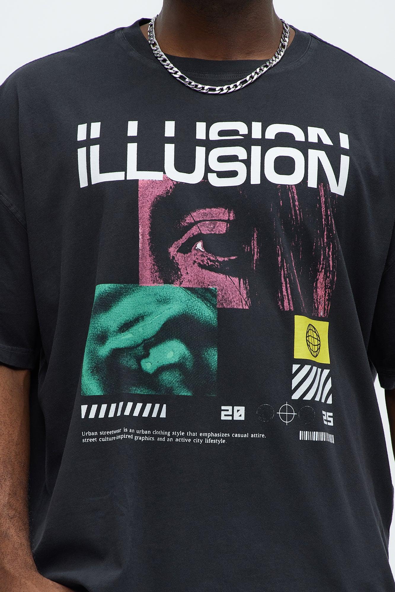 World Illusion 2025 Oversized Short Sleeve Tee - Black Product Image