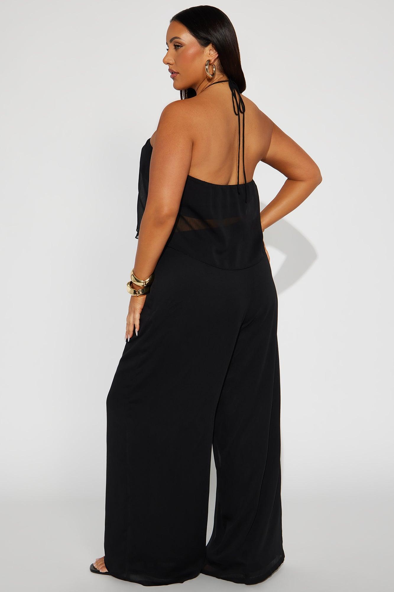 Carmen Wide Leg Pant Set - Black Product Image