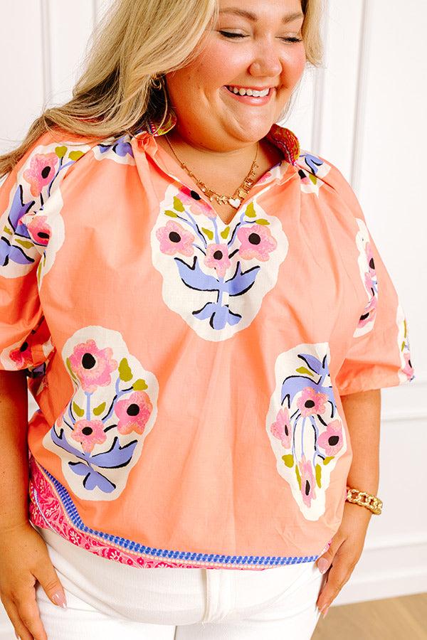 Blooming Personality Floral Shift Top Curves Product Image