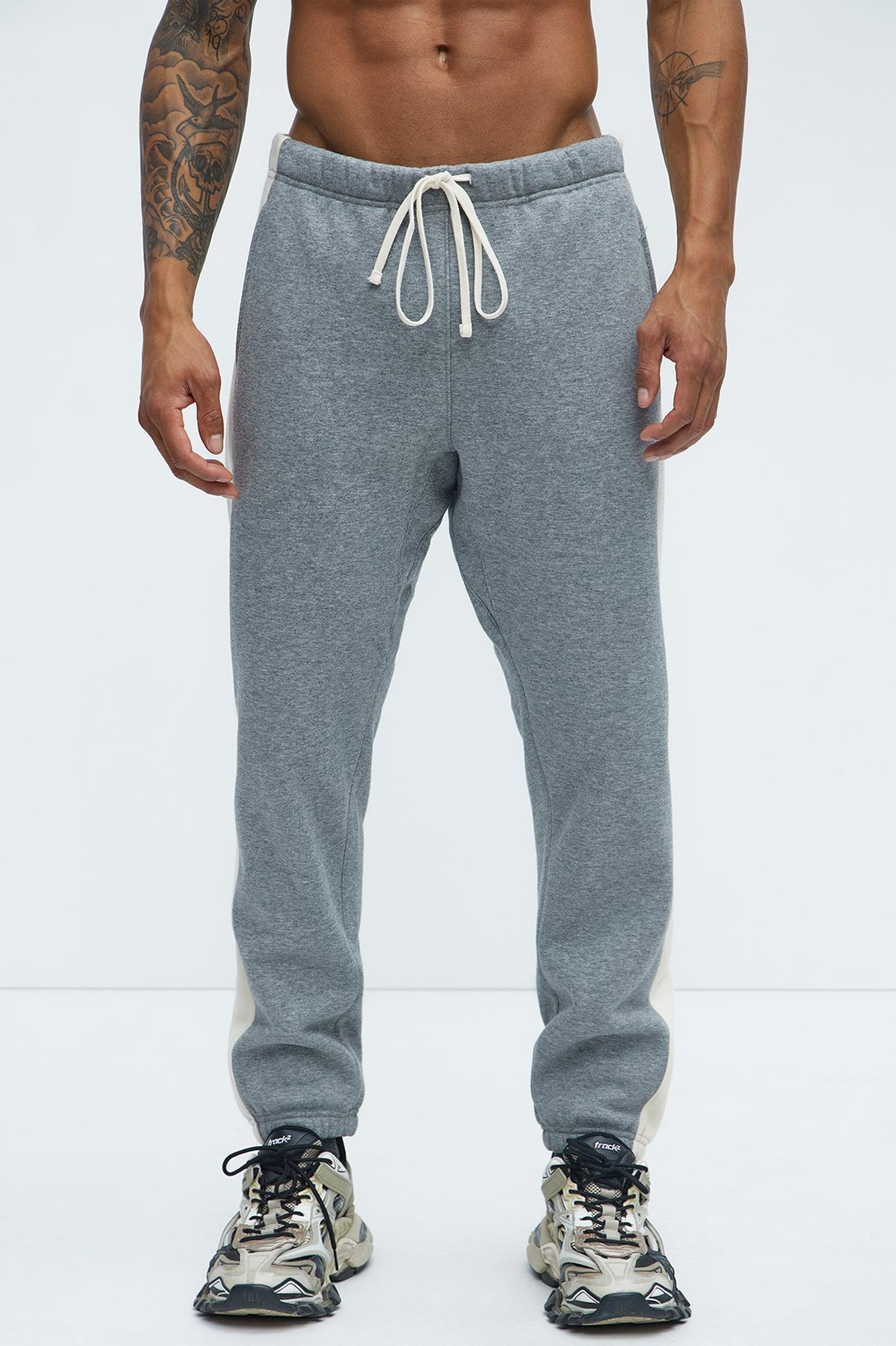 Tyson Heavyweight Striped Jogger - Heather Grey Product Image