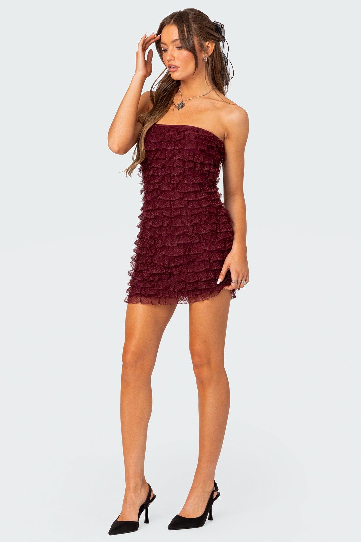 Rinna Ruffle Mini Dress Product Image