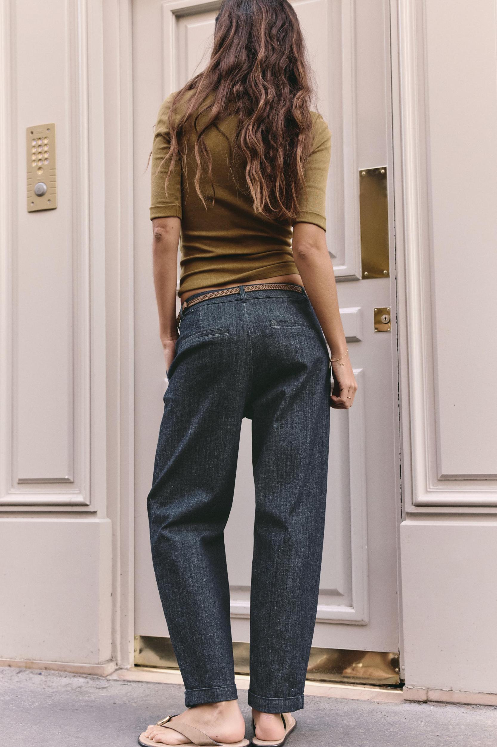 Z1975 BRAIDED BELT CHINO DENIM PANTS Product Image