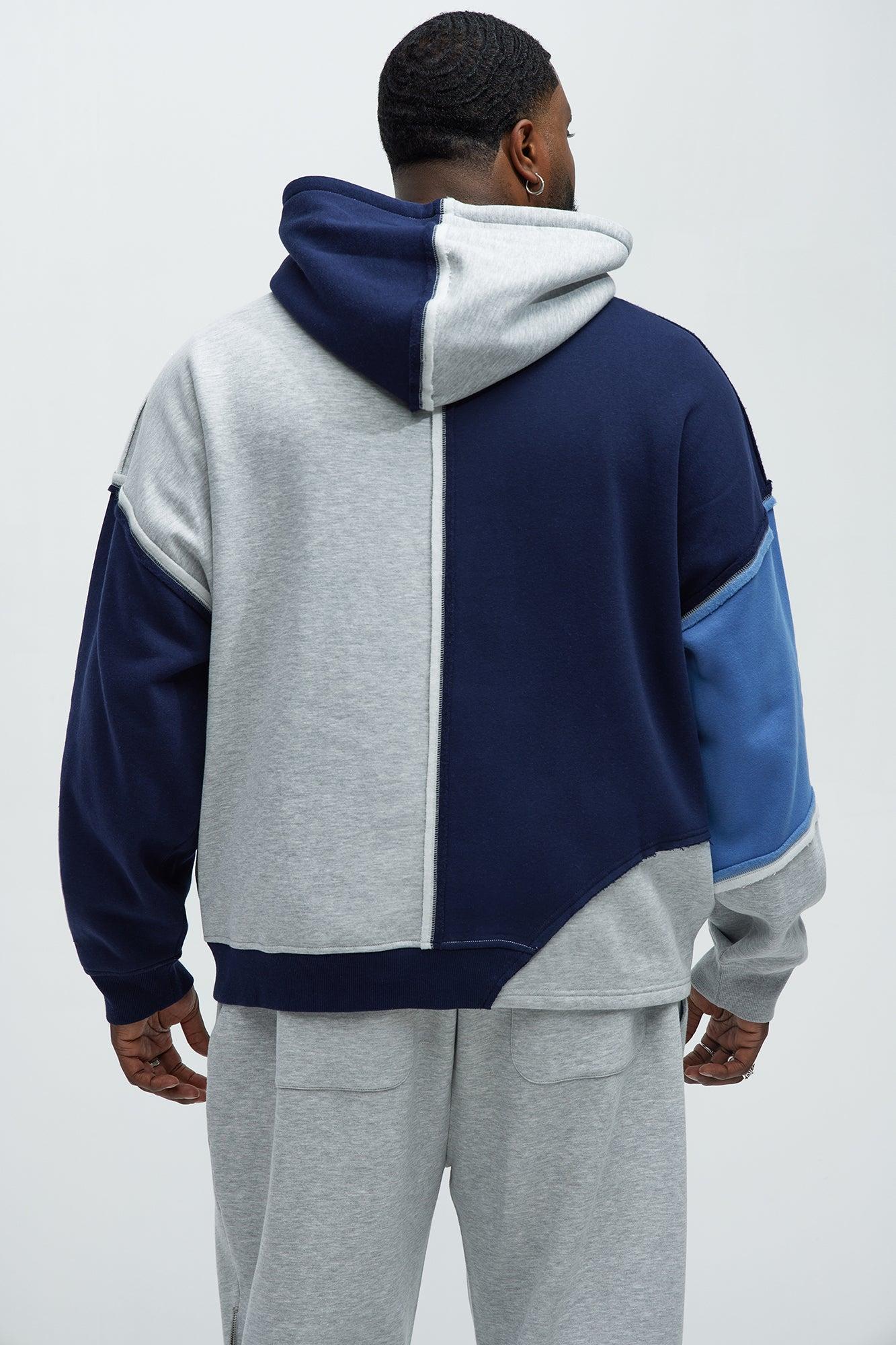 Tyson Destroyed Oversized Hoodie - Blue/combo Product Image