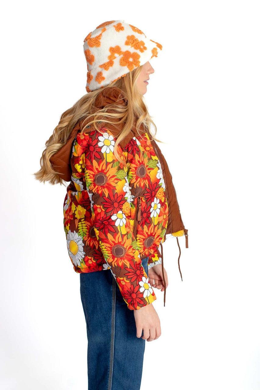 Retro Floral Puffer Jacket Product Image