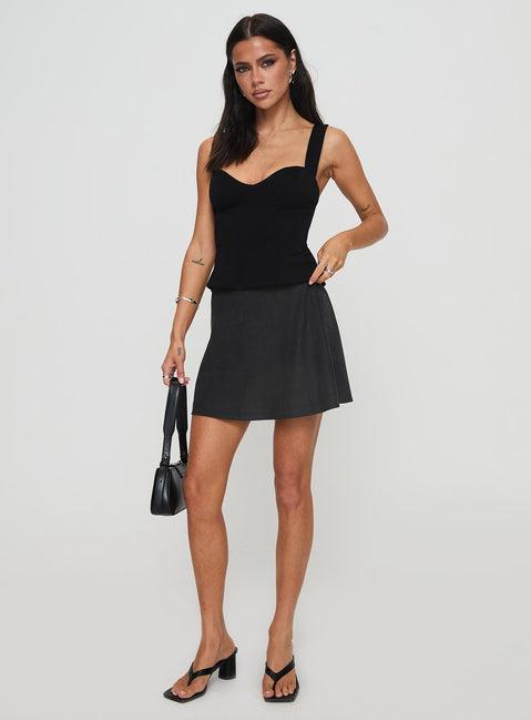 Dapple Bias Mini Skirt Black Product Image
