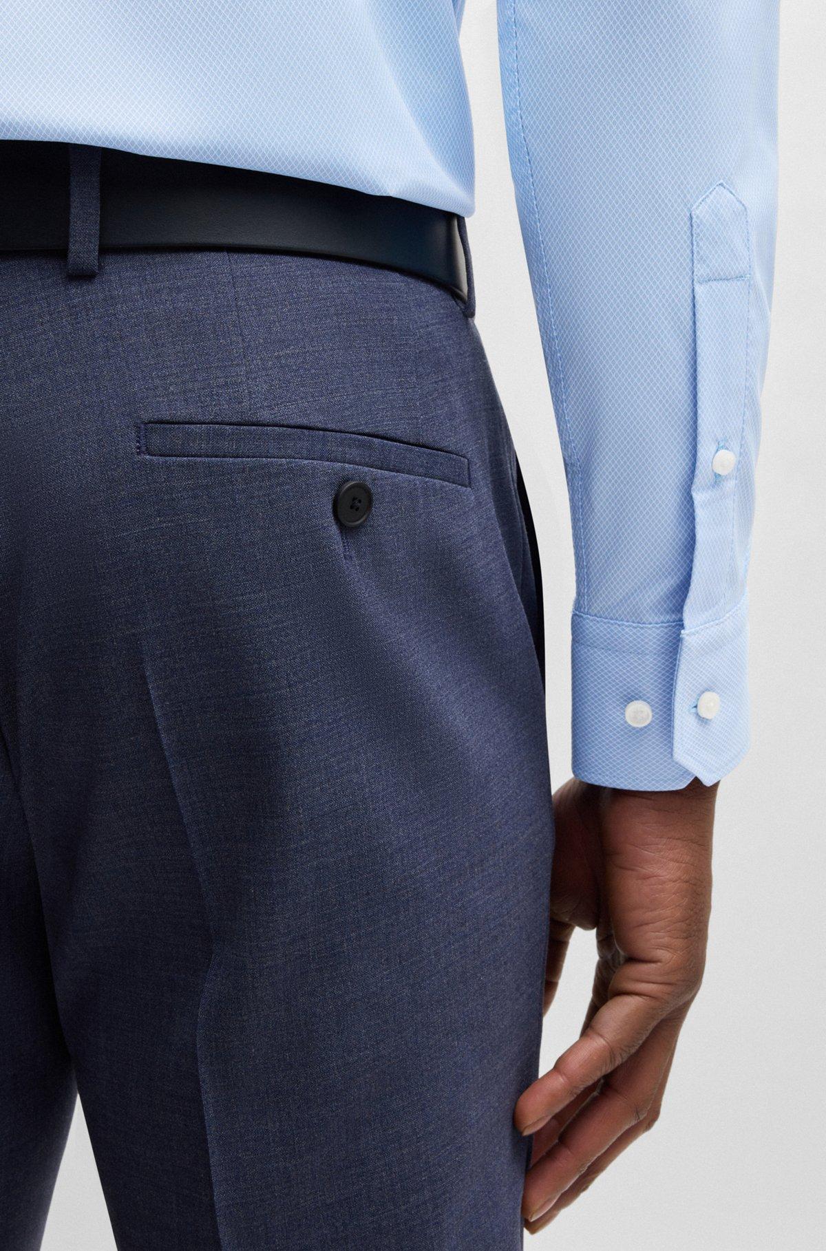 Regular-fit shirt in structured stretch fabric Product Image