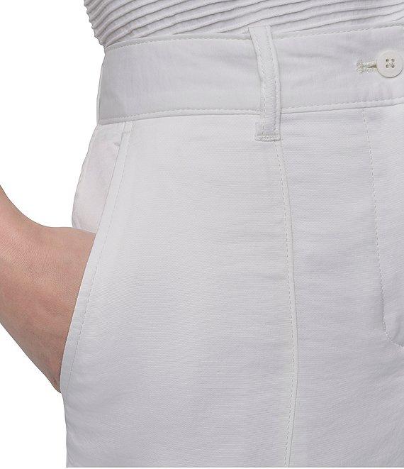 Donna Karan Flat Front Wide Leg Glazed Dressing Cargo Pants Product Image