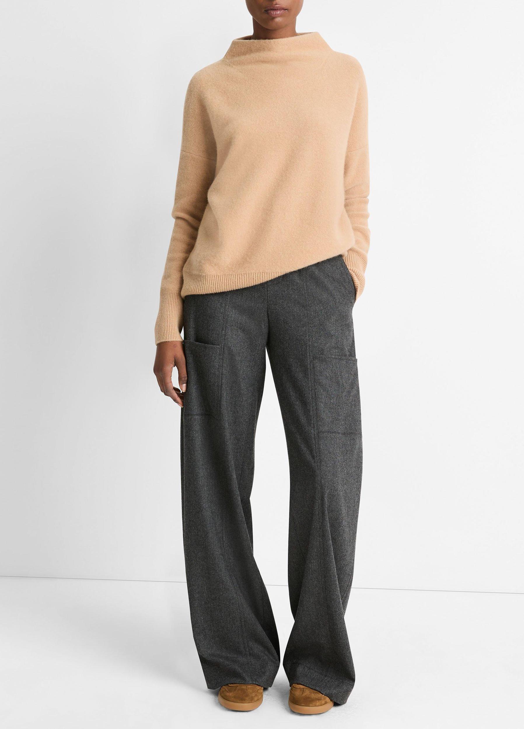 Plush Cashmere Funnel-Neck Sweater Product Image