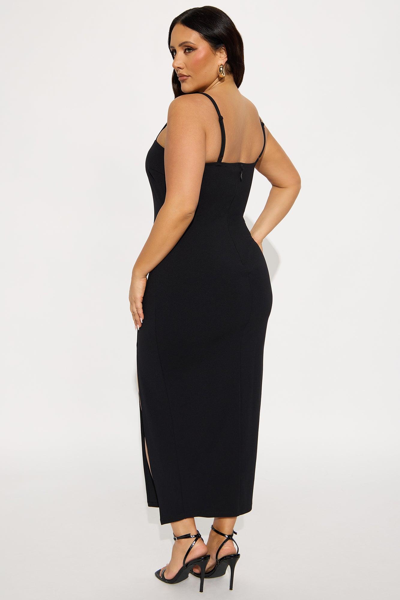 Mirabel Contrast Flower Midi Dress - Black/White Female Product Image