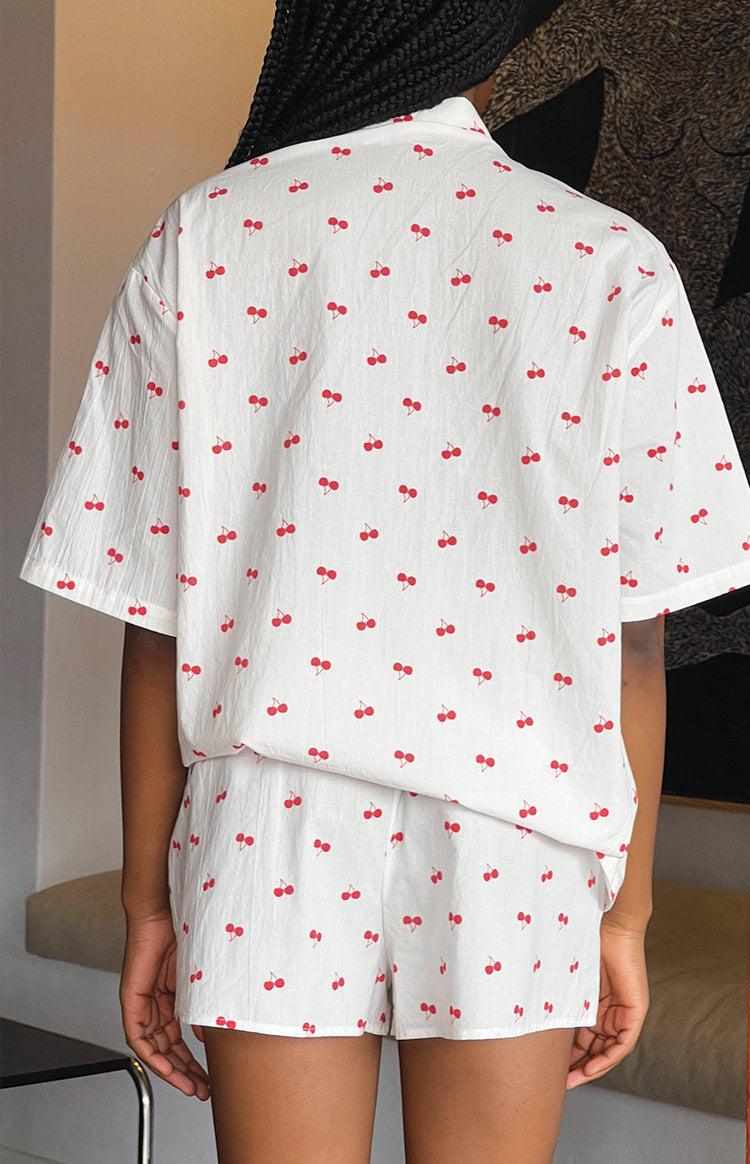 Alexea Cherry Print Pajama Shorts Product Image