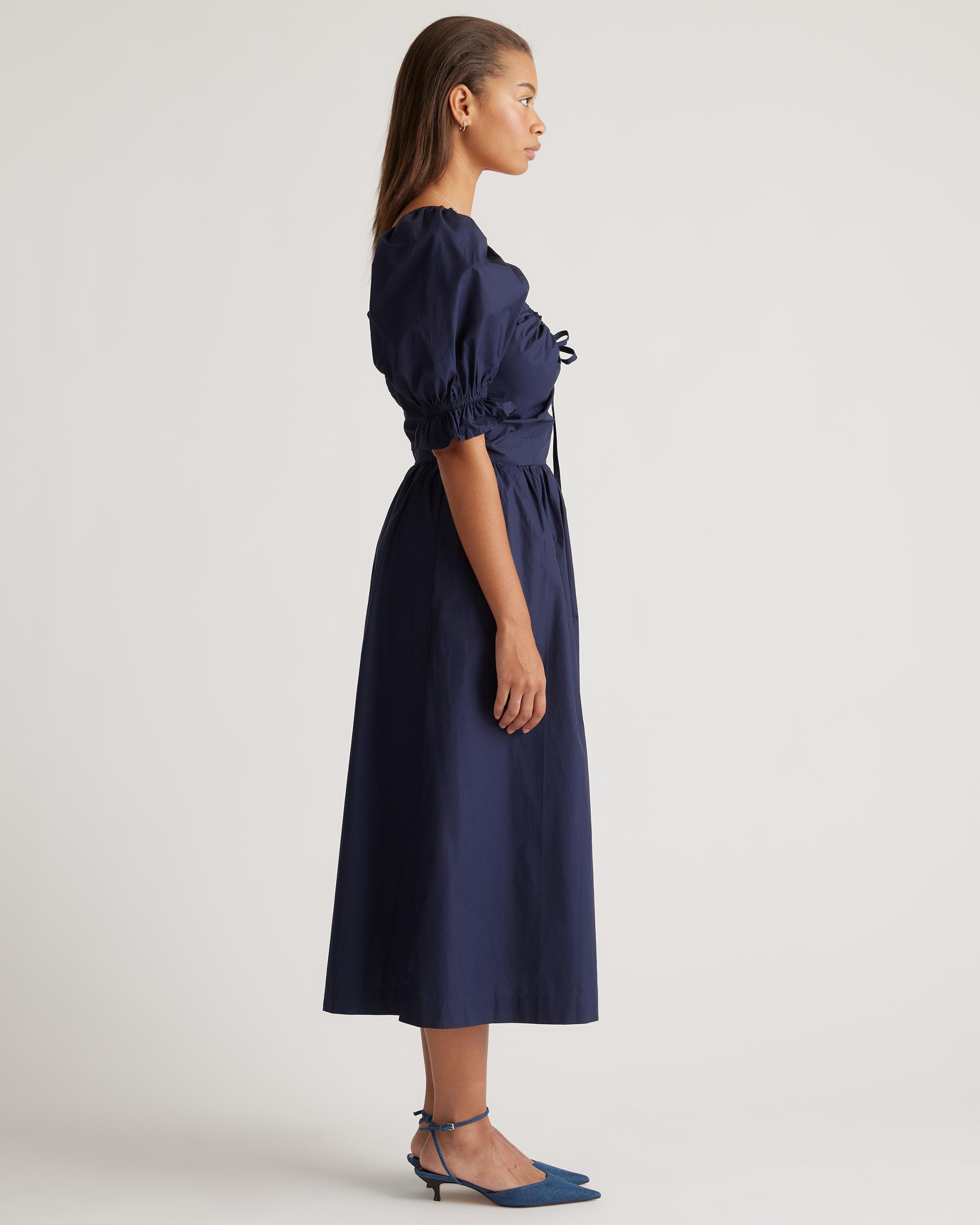 Quince | Women's Puff Sleeve Midi Dress Size XL, Organic Cotton Product Image