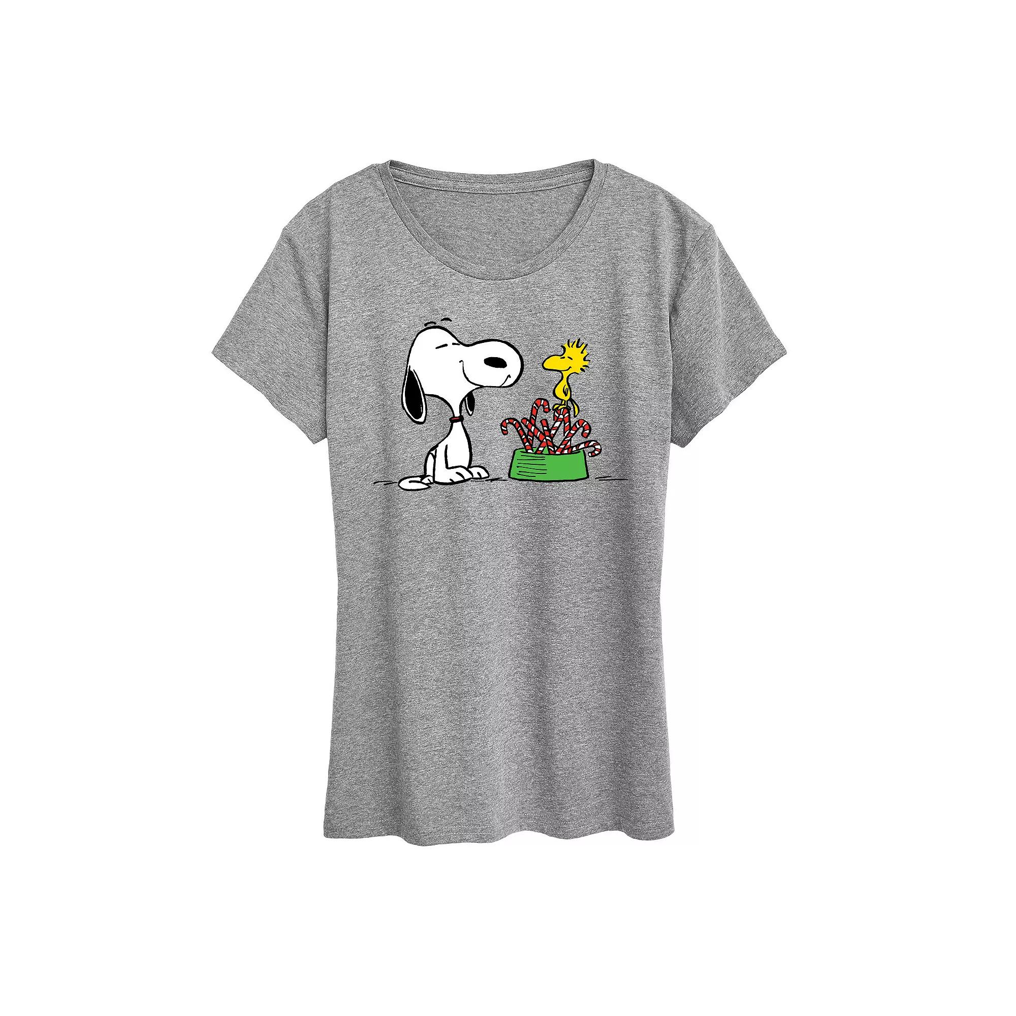 Women's Peanuts Candy Canes Graphic Tee,  Product Image