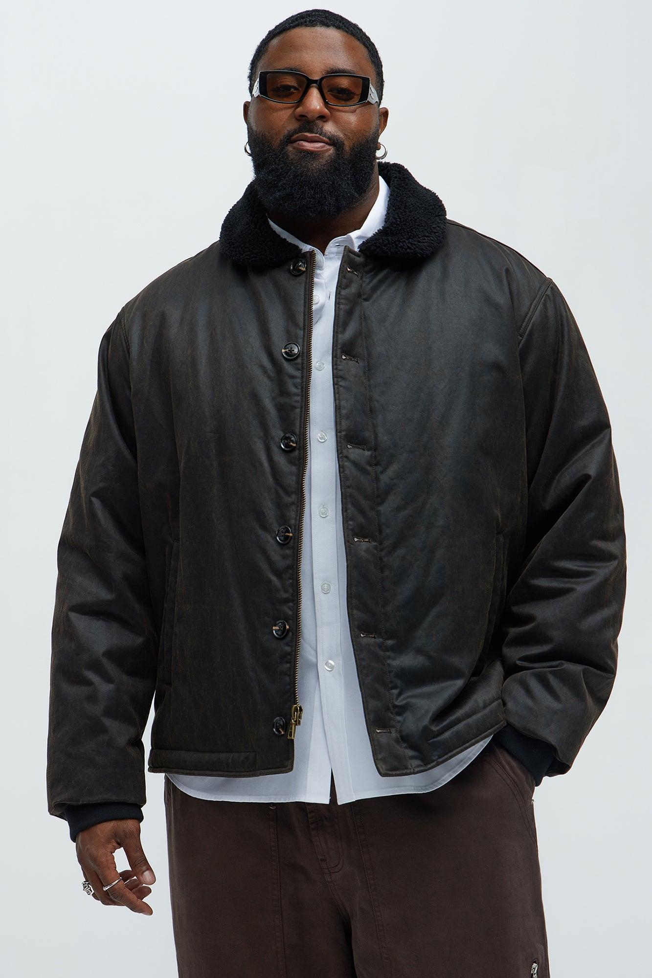 Denali Waxed Sherpa Jacket - Brown Male Product Image