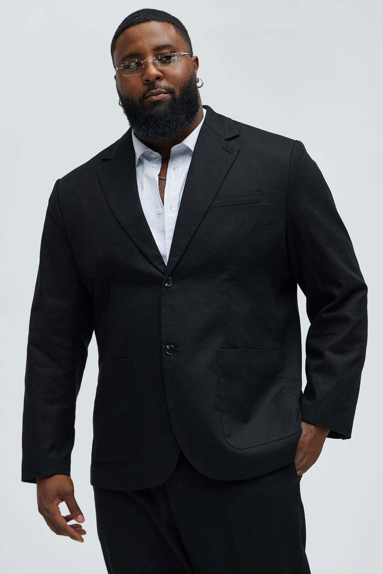 Travis Solid Texture Blazer - Black Product Image