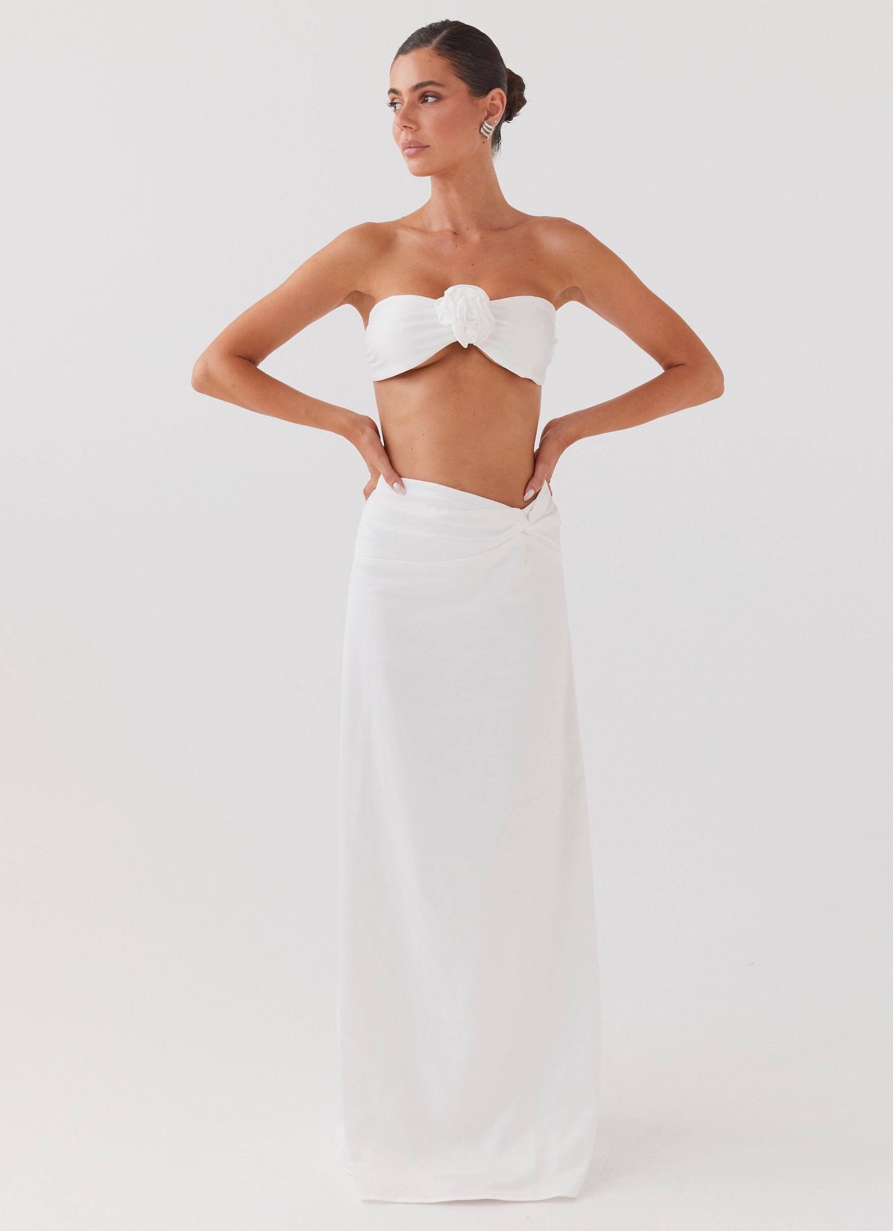 Crescent Light Rose Bandeau Top - Ivory Product Image