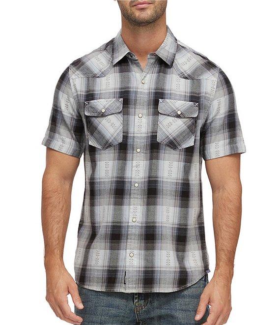 Flag and Anthem Groveton Vintage Plaid Short-Sleeve Washed Western Shirt Product Image