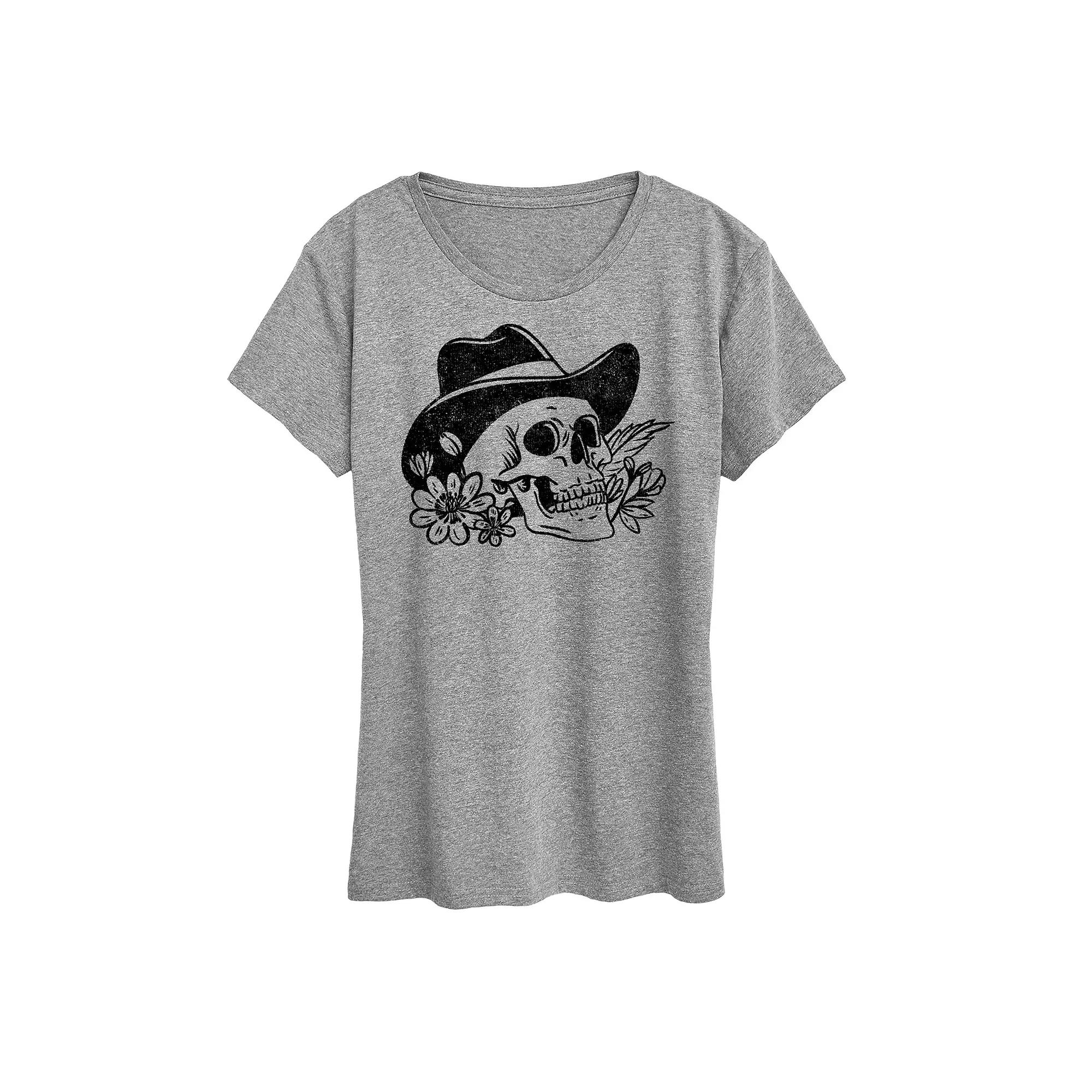 Women's Cowboy Skull Tee Graphic Tee,  Product Image