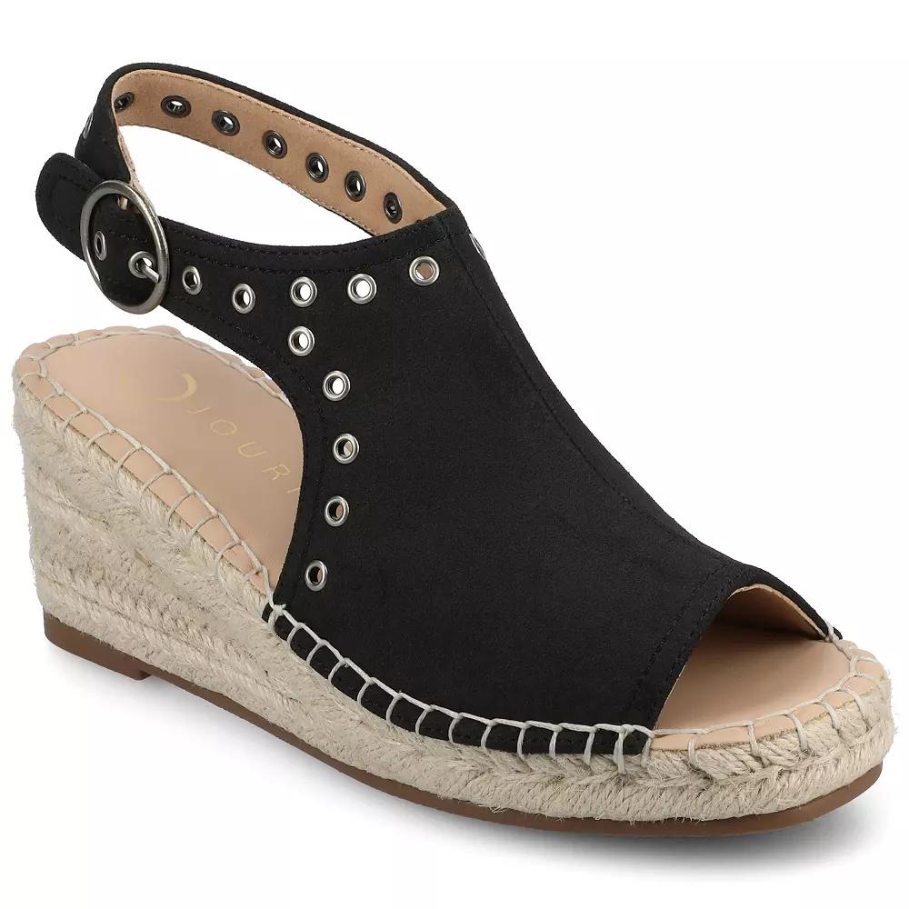 Journee Crisie Women's Ankle Strap Espadrille Wedge Sandals,  Product Image